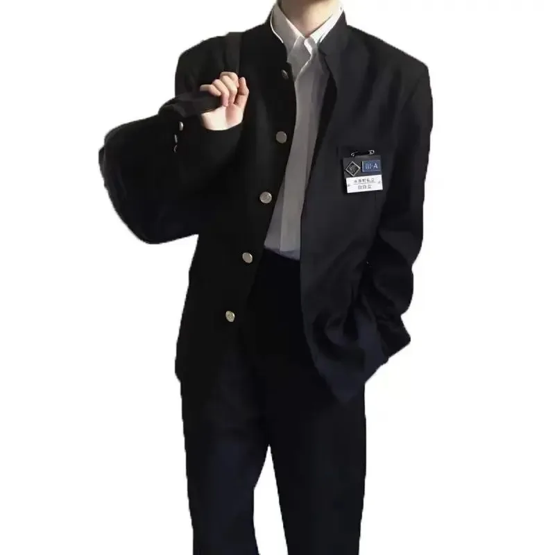 

Japanese Movie New Crows Zero Uniform High School Coats JK Black Suit College Style Men Women Jacket Set Cosplay Suzuran Koudou