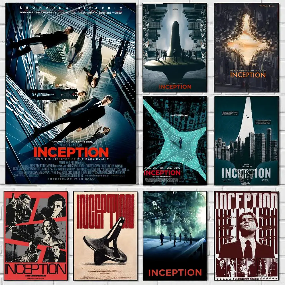Movie Inception Poster Classic Vintage Whitepaper Prints Artwork Kawaii For Home Room Wall Office Dorm Decor Ideal Gift