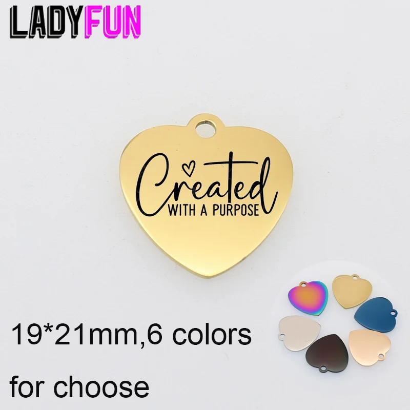 5 шт., подвески из нержавеющей стали с выгравированным лазером