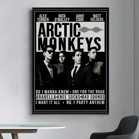 Arctic Monkeys musikalbumaffisch snygg väggdekor för vardagsrumsbar vintage dekorativ målning mitten 10 best sales Arctic Monkeys-klistermärken - №5