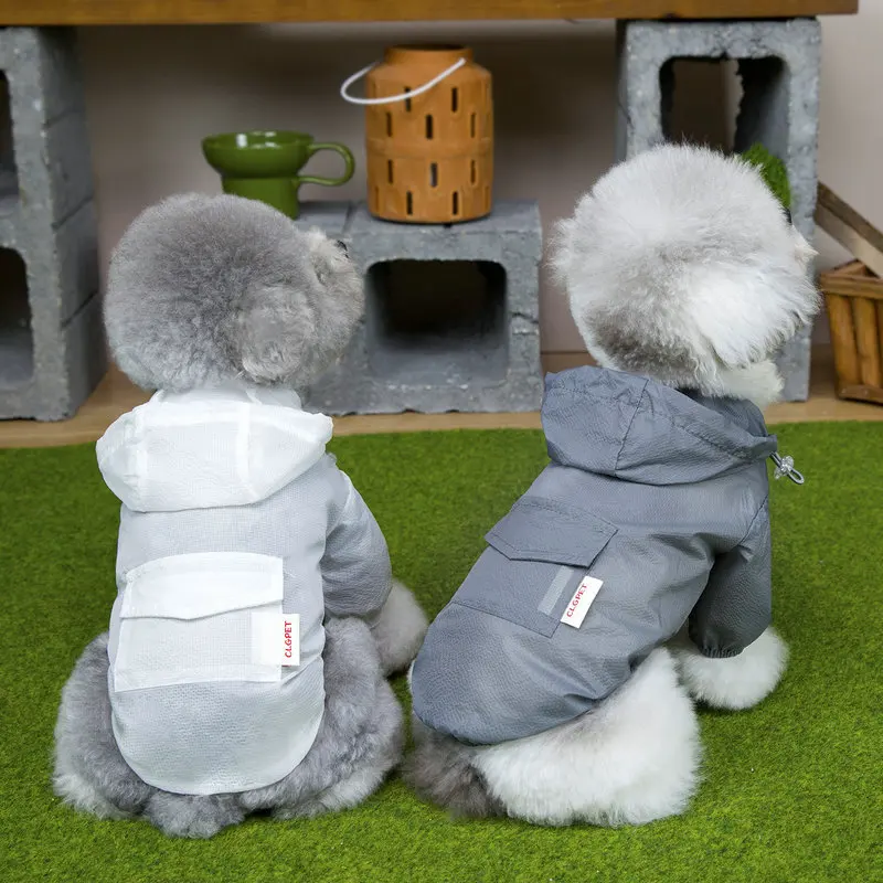 

Thin Dog Clothes Transparent Raincoat Pet Sunscreen Waterproof Rain Jacket For Small Dogs Chiwawa Yorkie Puppy Rainwear Clothing