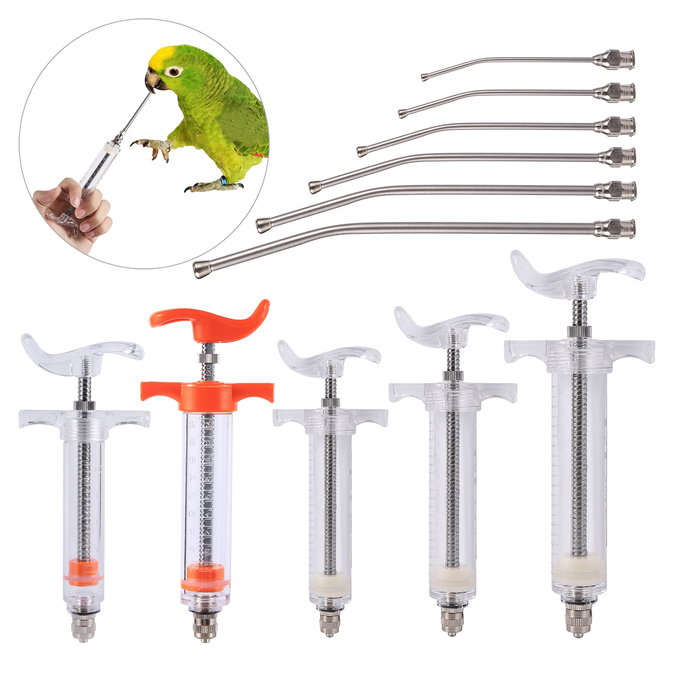 Pet Pigeon Parrot Bird Feeding Syringe Manual Feeding Chick Rearing Gavage  Syringe Manual Feeding Curved Needle Tube