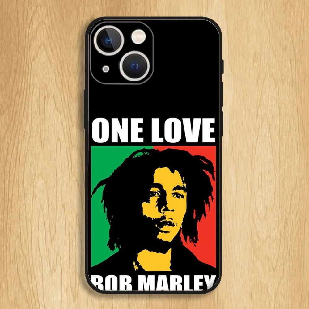 Bob Marley Singer Phone Case For iPhone15,14,13,12,11,Pro,Max,Plus,Mini,X,XS,XR,8,7,6,S,Plus,SE Soft Black Case