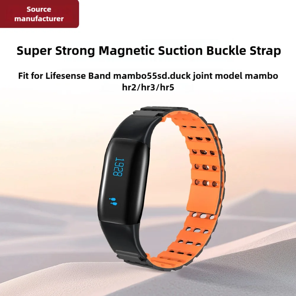 For Lifesense 5S/Hr2/3/5 Air Hole Silicone Magnetic Watch Strap Quick Release Breathable Soft Sport Smartwatch Band Men Women