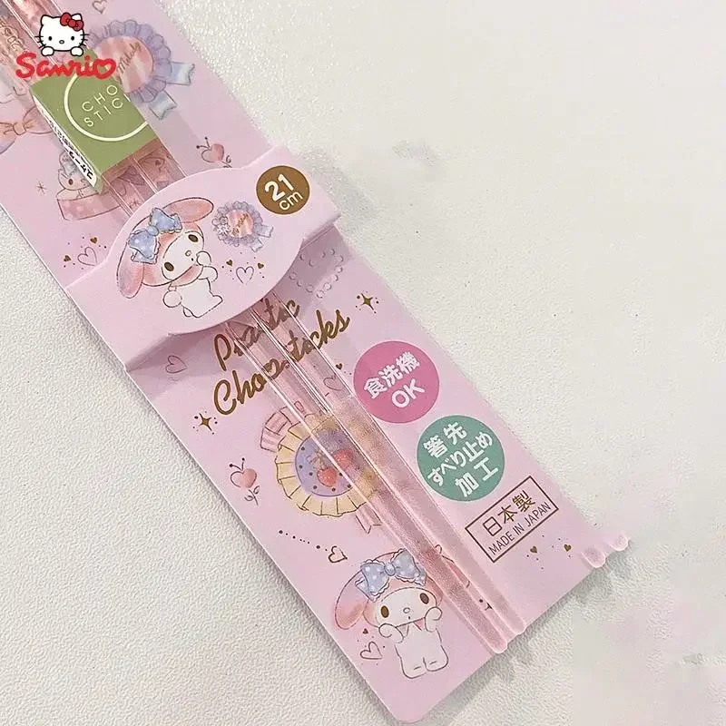 Baguettes en cristal de mélodie de Cinnamoroll originales, dessin animé d'anime, Sanurgente, pas Moldy, Ins, baguettes portables pour dortoir de filles