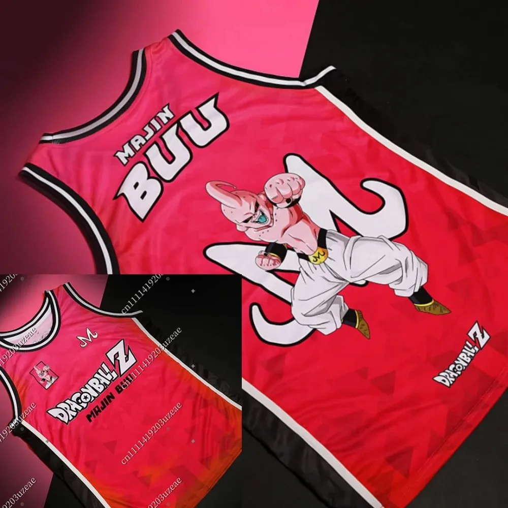 

2026 Summer New Dragon Ball Z Majin Buu Basketball Jersey Anime Top for Men Women Breathable Sports Vest 3D Print