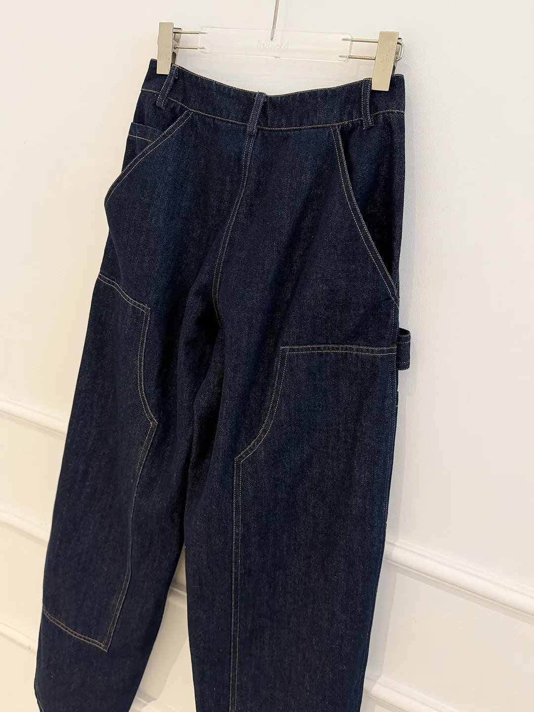 Women's pure cotton high waisted fashionable loose jeans