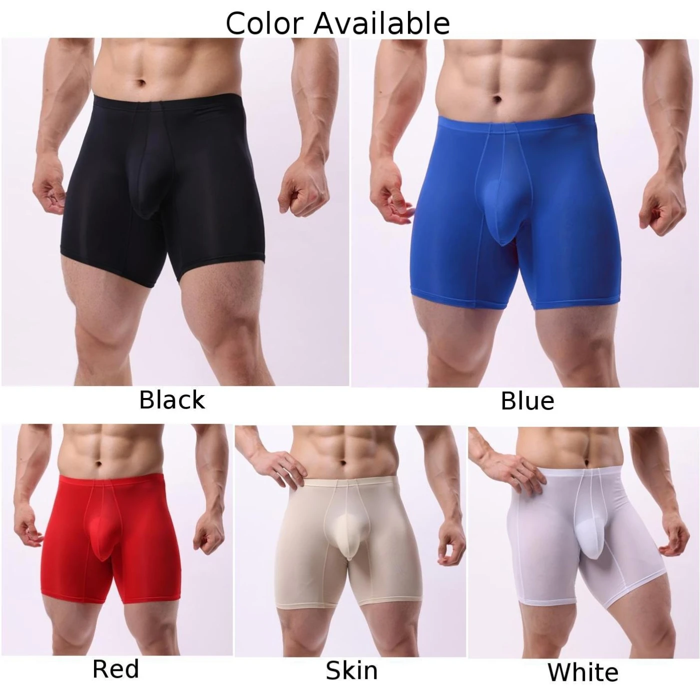 Mens Elastic Breathable Briefs Middle Waist Underwear Home Shorts Underpants Seamless Panties Long Jockstrap Hombre