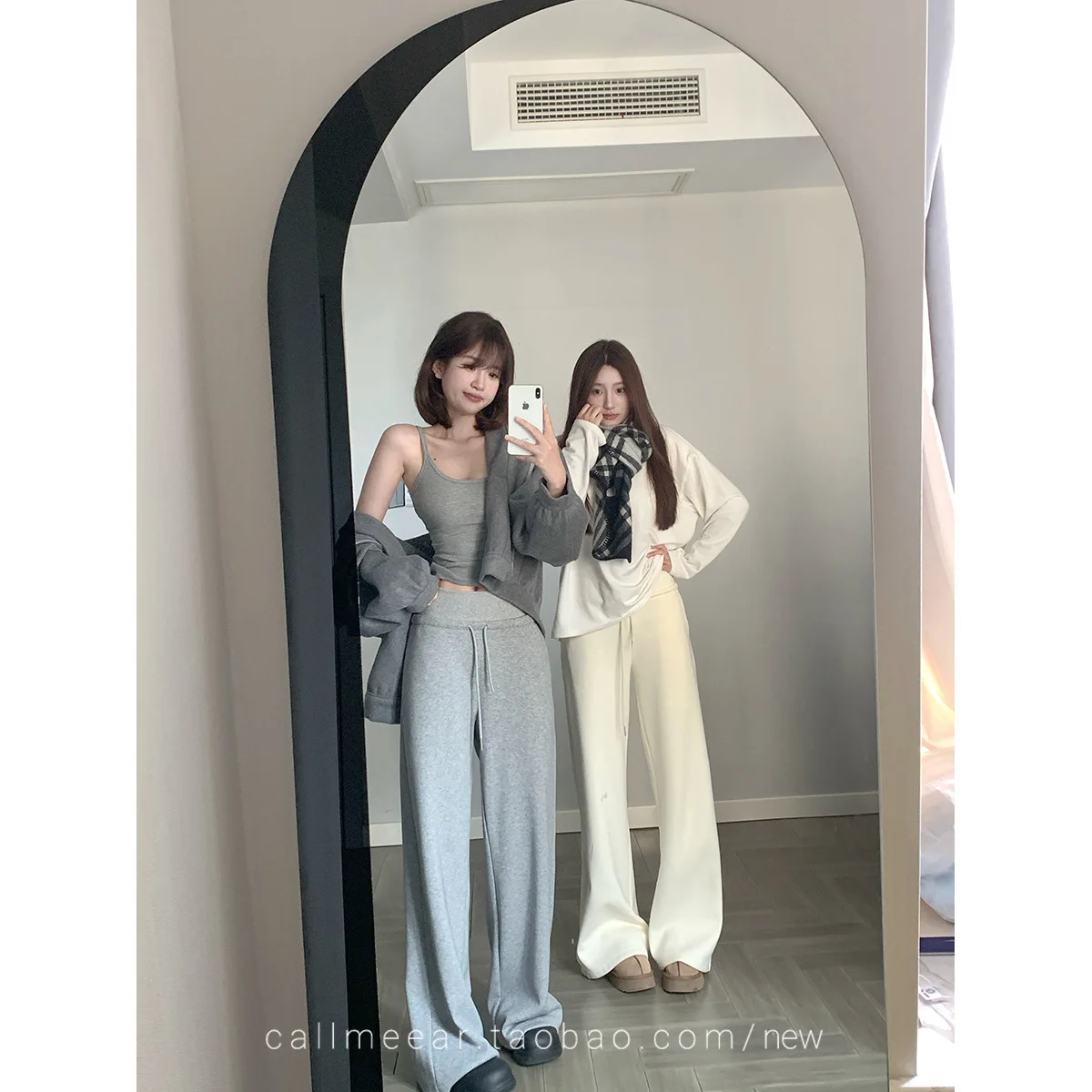 Women Sweat Pants 2025 Winter Warm Fleece Lined Sports Pants For Women Loose Straight Wide Leg Cozy Casual Trousers