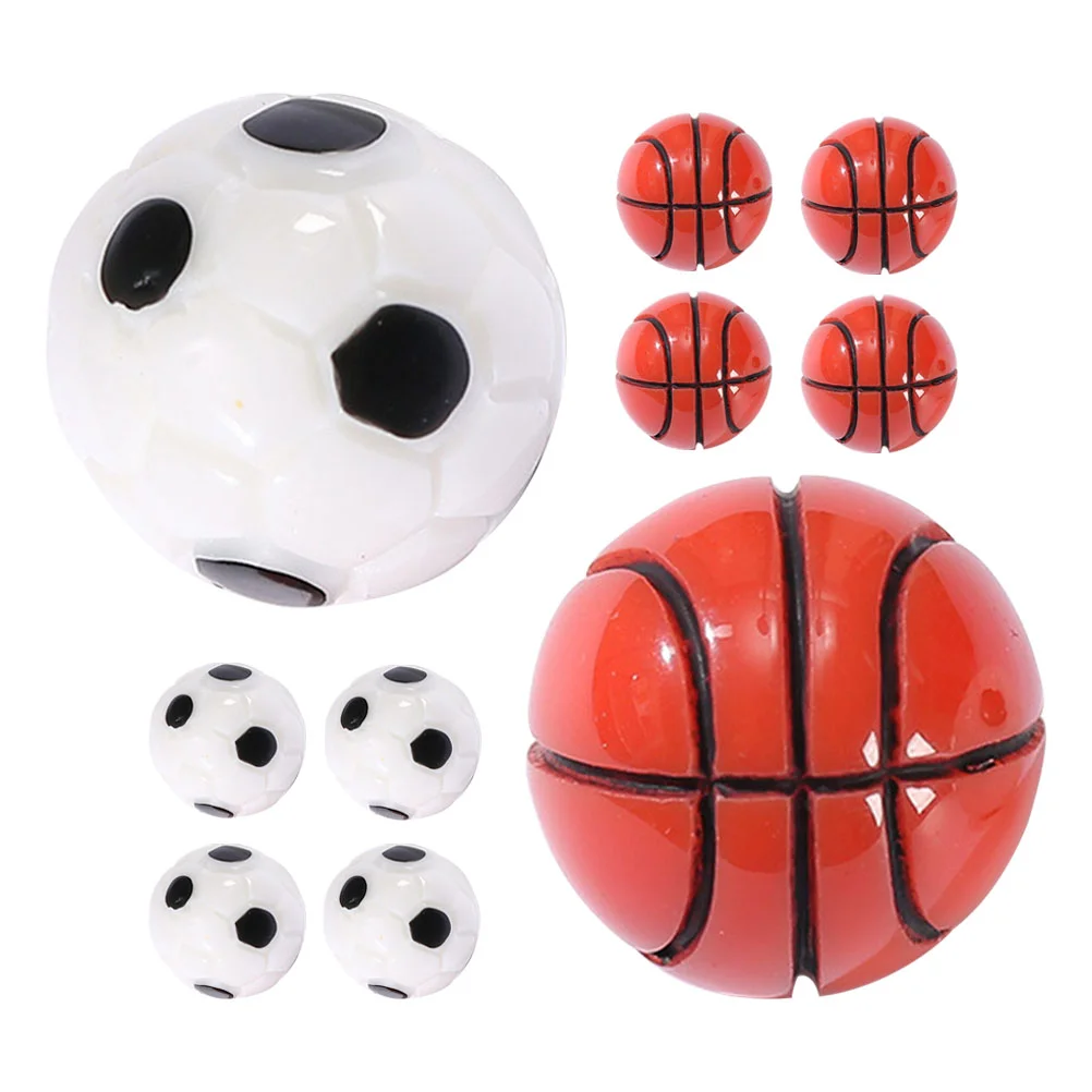 10 Pcs Micro Landscape Ornaments Outdoor Accessory Basketball Football Small House Decor Model DIY Tiny