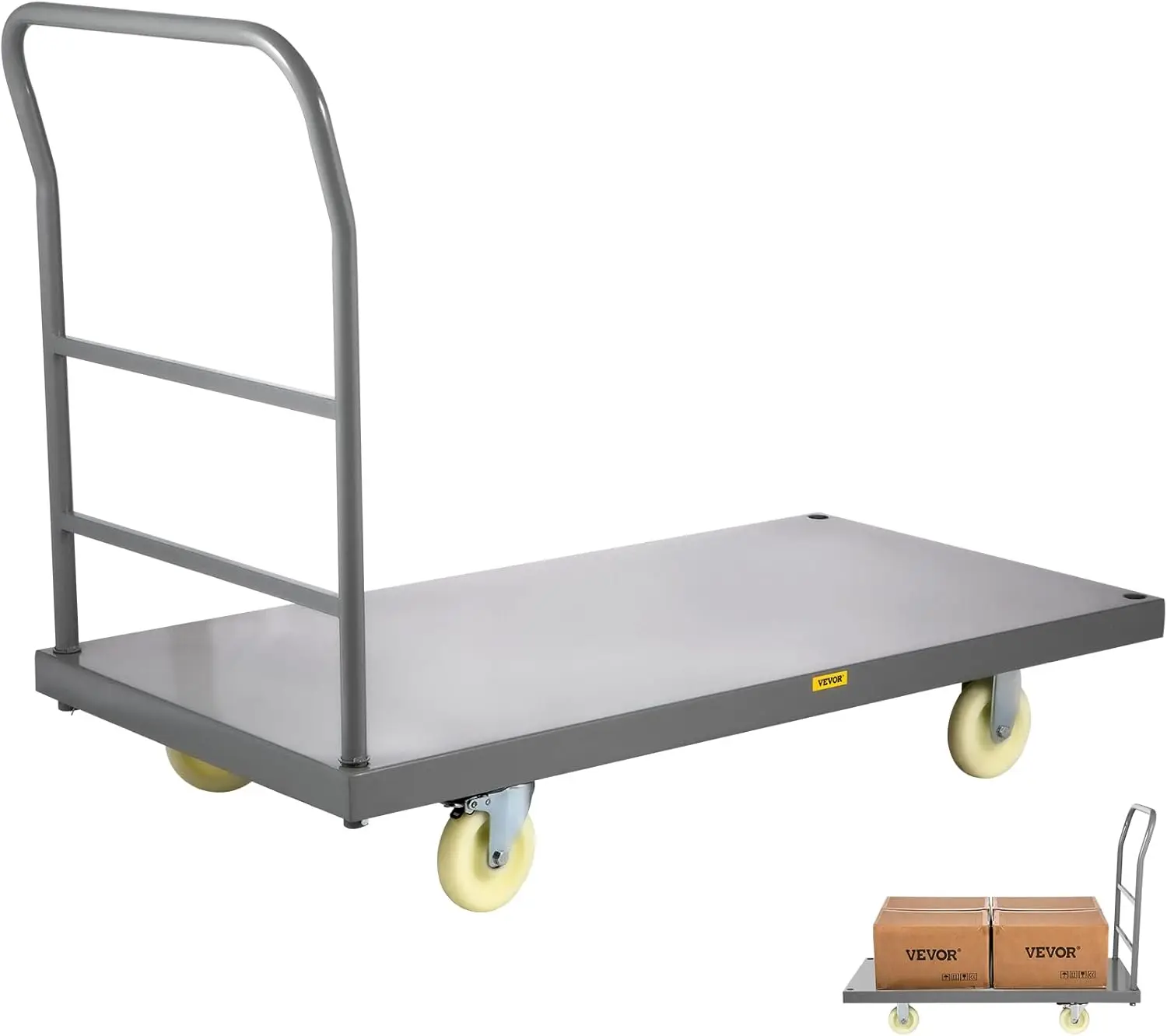 Heavy-Duty Platform Truck, 2000 LBS Steel Flatbed Cart, 47