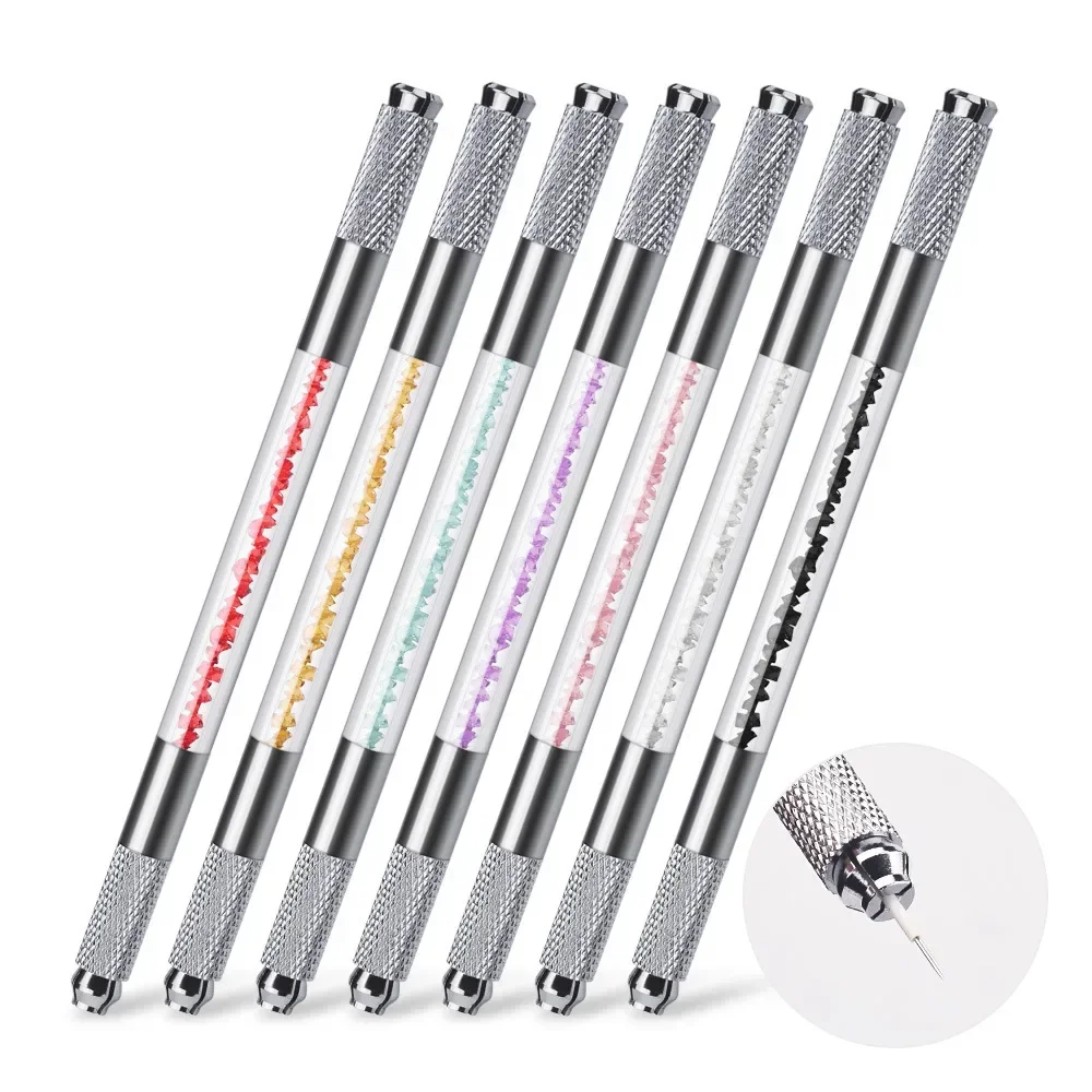 1Pc  High Quality Professional Double Side Crystal Tattoo Permanent Makeup Pen Manual Pen Microblading Pen Holder