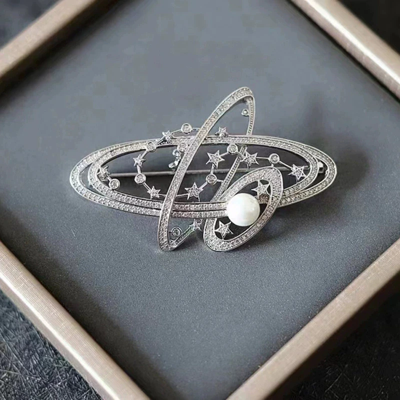 1pc Exquisite Star Saturn Pin for Women Men Chic Planet Universe Brooches Pins Trendy Accessories Birthday Party Gift 2026