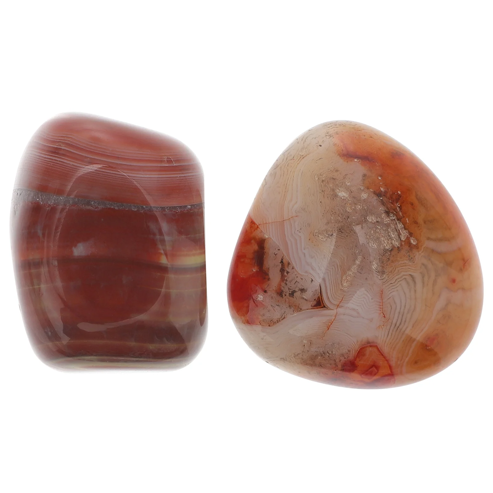 

2 Pcs Stone Agate Palm Stones Healing Sardonyx Pebble Crystal Irregular Natural