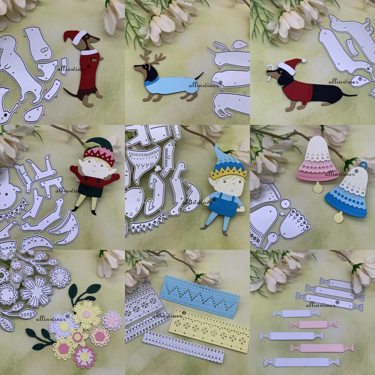 

Новогодние декоративные металлические вырубные шаблоны для скрапбукинга, тиснения и рукоделия