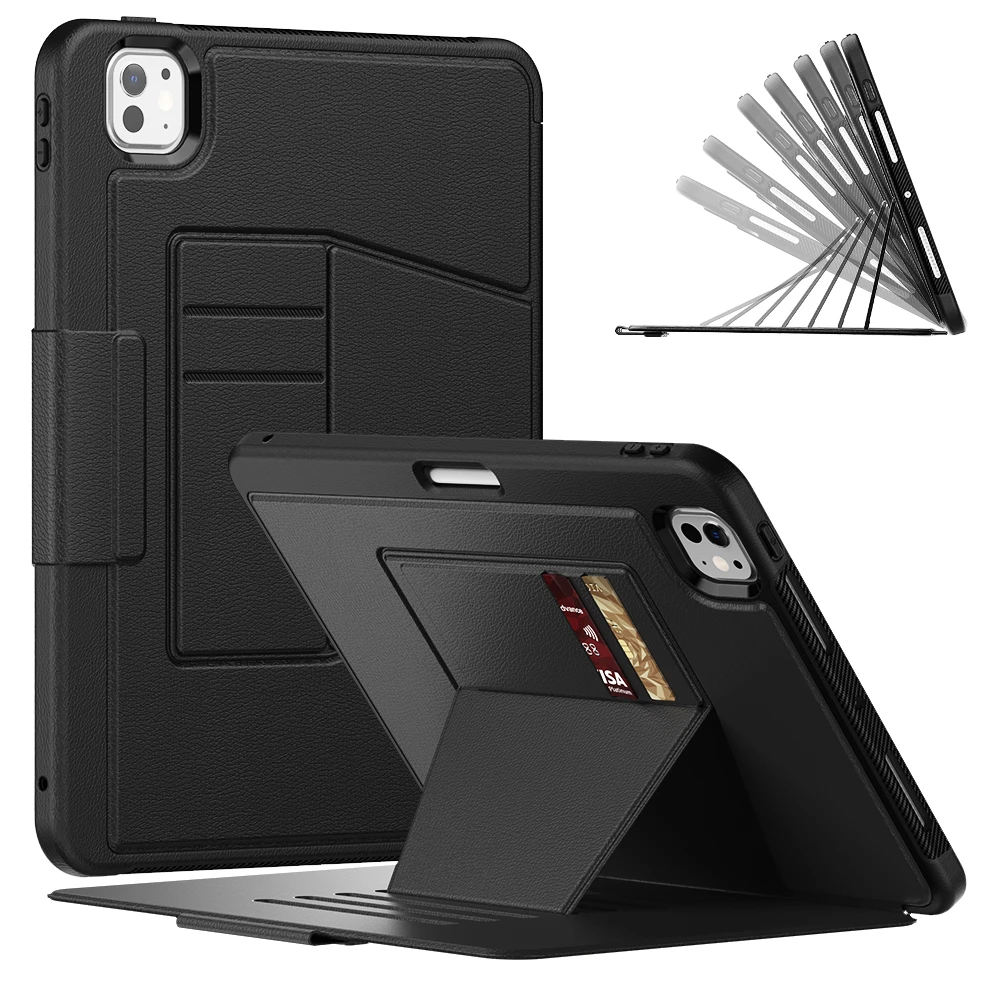 Tablet Case for iPad Pro 11 2024 Smart Cover for iPad Pro M4 11 inch model A2836 Multi-fold Back suction Case for iPad Pro 11 M5