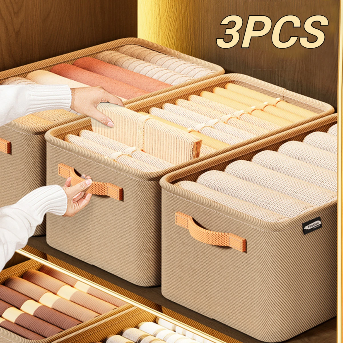 3/1PCS Collapsible Clothing Organizer Foldable Closet Clothes Pants Storage Organizer Thickened Drawer Organizer Toy Storage Box