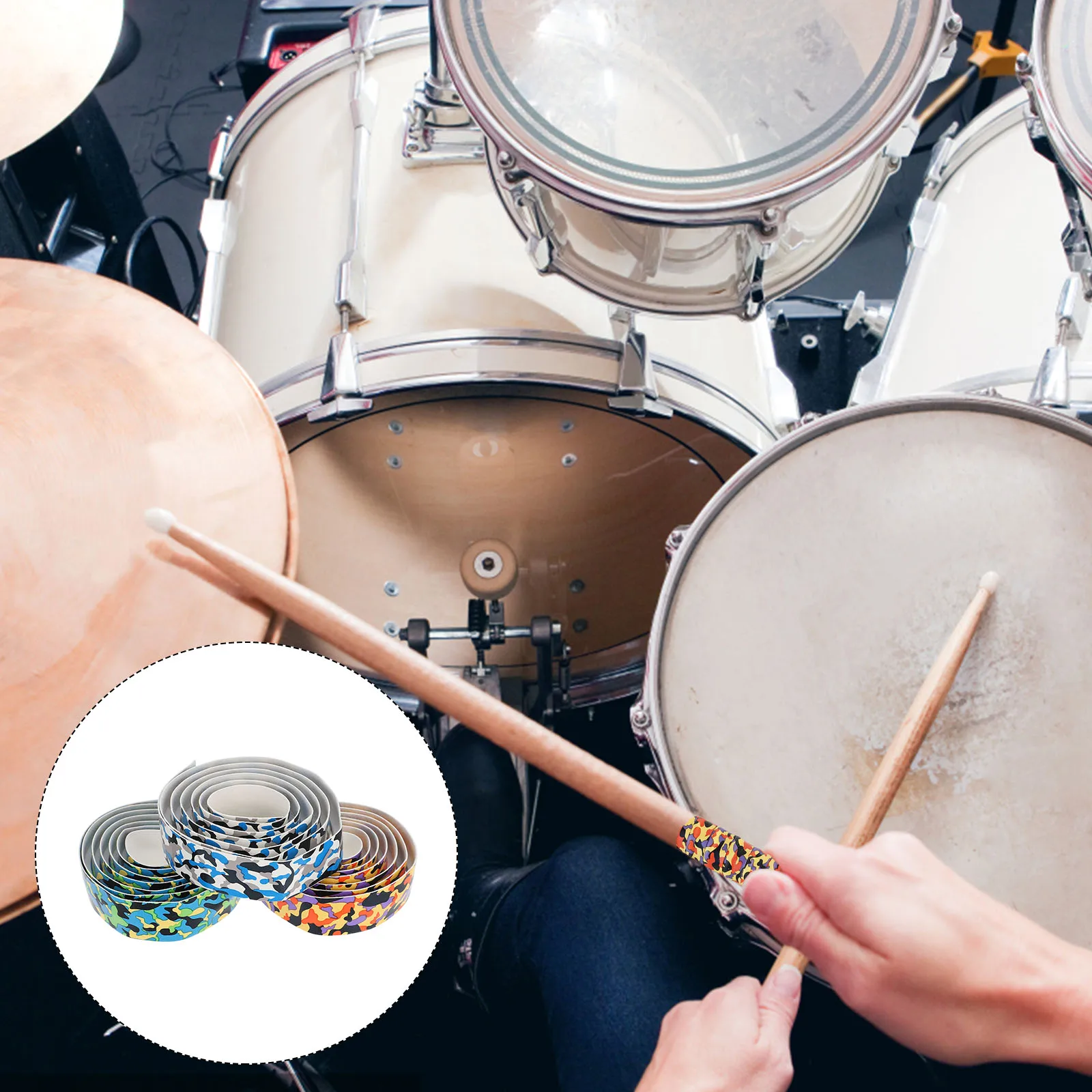 

6 Pcs Drumstick Anti-slip Belt Tape Drumsticks Non-slip for Water Viscous Pu Wrap