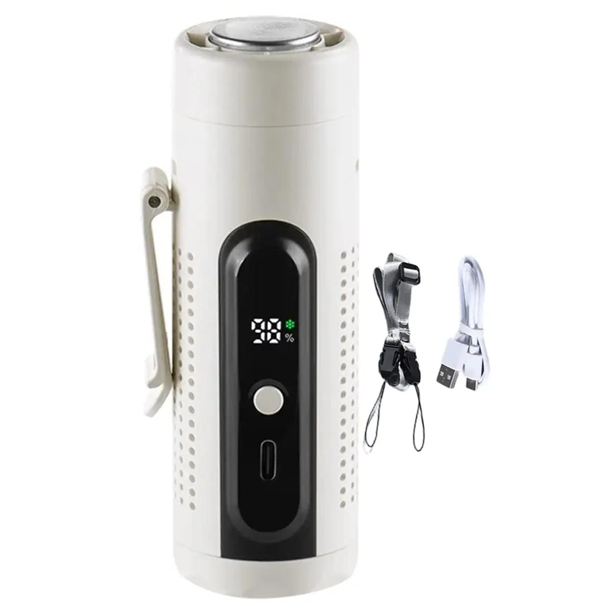 DT56 Mini Hand Fan USB Rechargeable 3000mAh Battery Portable Ice Cooling Clip on Fan with Led Flashlight Handheld Cooling Fan