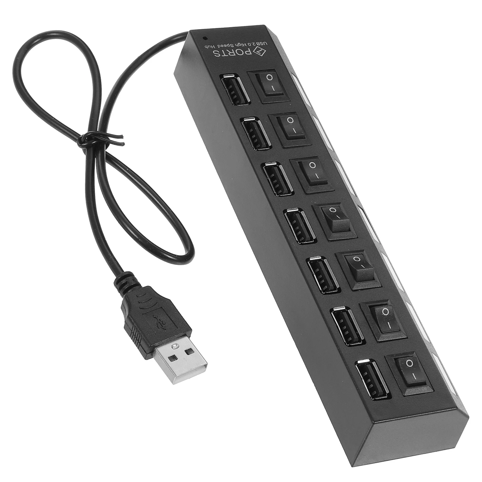 7-портовый USB-концентратор, адаптер-сплиттер с несколькими портами USB для портативного компьютера, независимые порта, практичный, энергосберегающий, безопасный