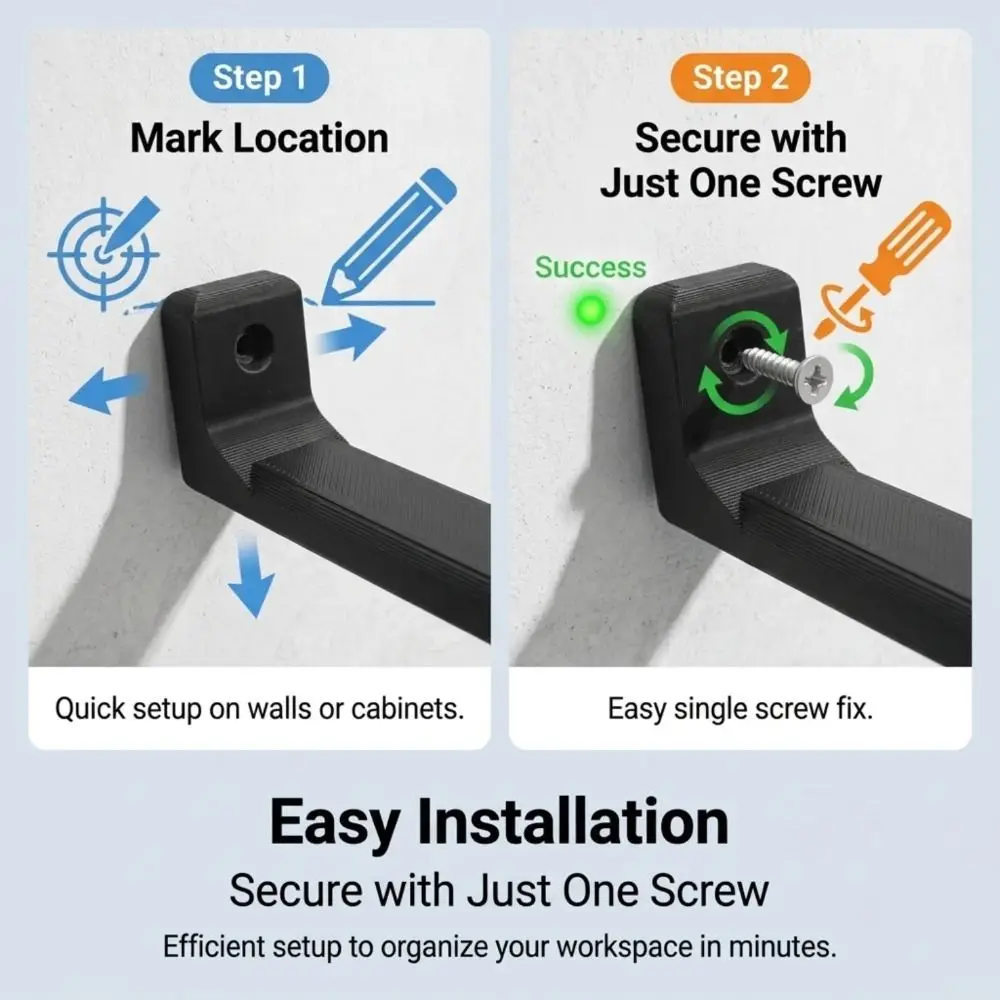 2 Pcs Wall-Mounted Tape Tool Rack Rust-proof Drop-proof Tape Storage Rack Anti-deformation Sturdy Wall Tool Hooks