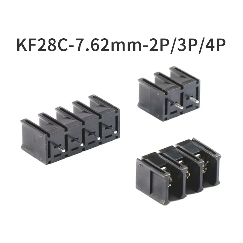 (10 Pièces) KF28C-7.62-2P 3P 4P Direct Plug With Protective Cover 7.62mm Pitch Fence Type Terminal Block Middle Foot Position