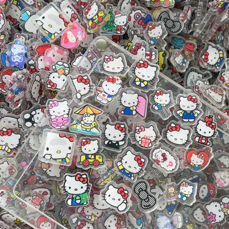 2/4cm100g-500g Sanrio Acrylic Series Hello Kitty DIY Photo Frame Ring Ornaments Accessory Keychain PP Clip Patch Pendant Toy