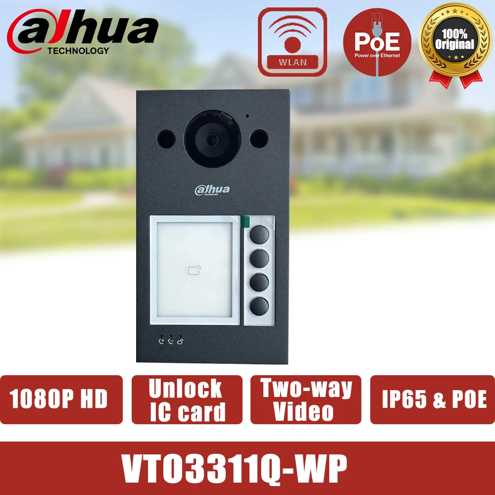 Dahua POE Doorbell Multi-language Wifi IP Villa Video intercom Door Phone Suport two-way talk IC Door Station VTO3311Q-WP