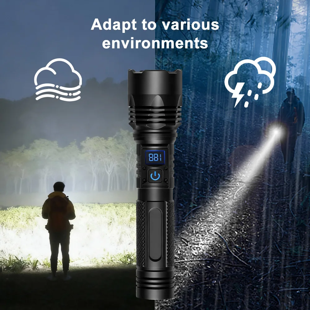 

15 Вт белый лазерный светодиодный фонарик с зумом, USB перезаряжаемый светильник, уличный светильник для кемпинга, охоты, рыбалки, прогулок, верховой езды, осветительная лампа