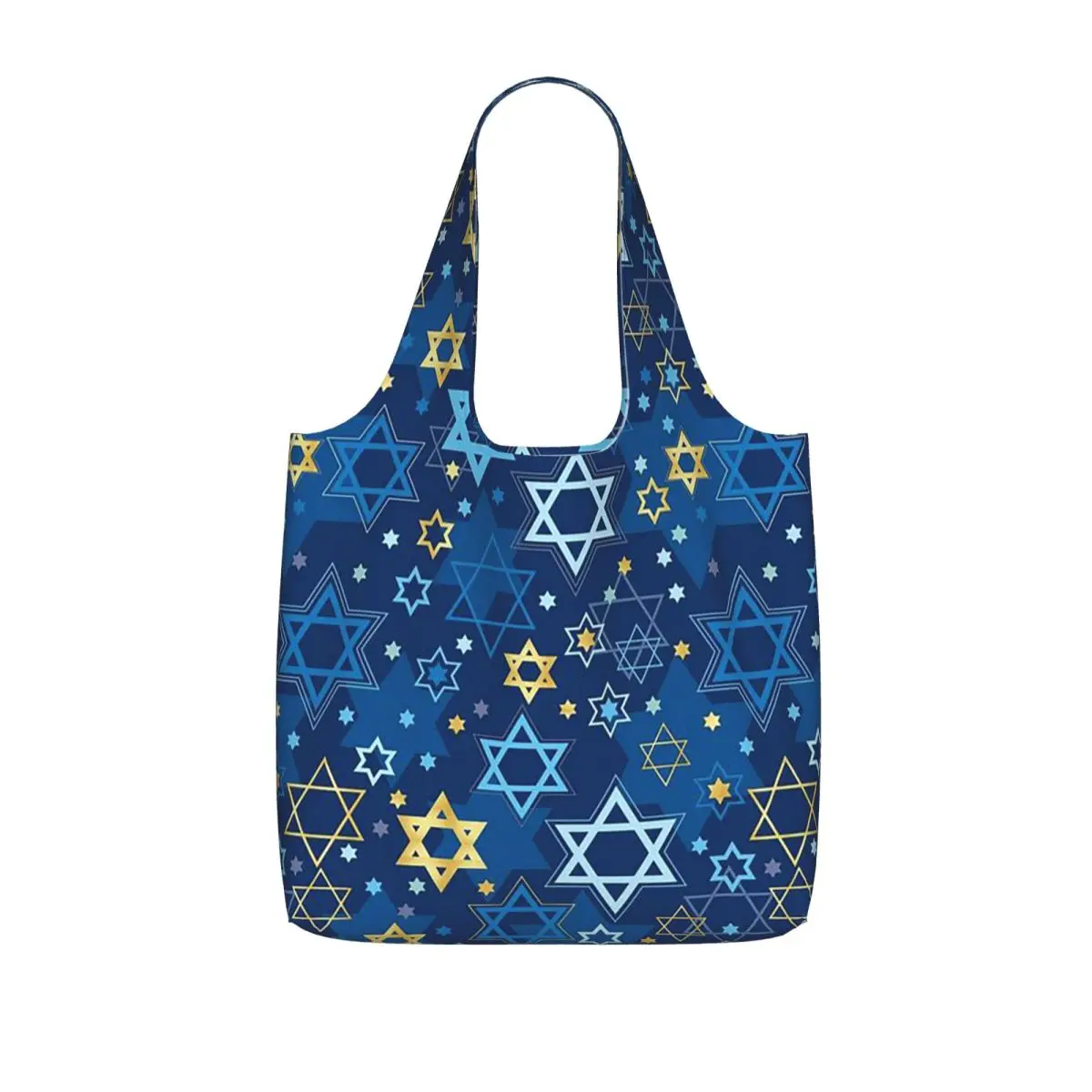 Bolsa de Compras con Estampado de la Estrella de David, Bolsa de Lona de Gran Capacidad, Bolsa de Hombro para Compras, Bolsa de Mano para Mujer