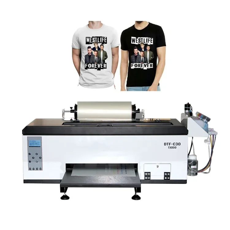 

Hot Sell Small Size Fast Direct To Garment Printing Machine A3 Desktop DTF Printer With Software Tx800 Print Head