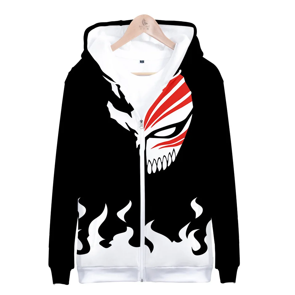 

Anime Bleach 3D Print Zipper Hoodie Sweatshirt for Boys and Girls, Kurosaki Ichigo Cosplay, Hooded Jacket, Funny Clothes