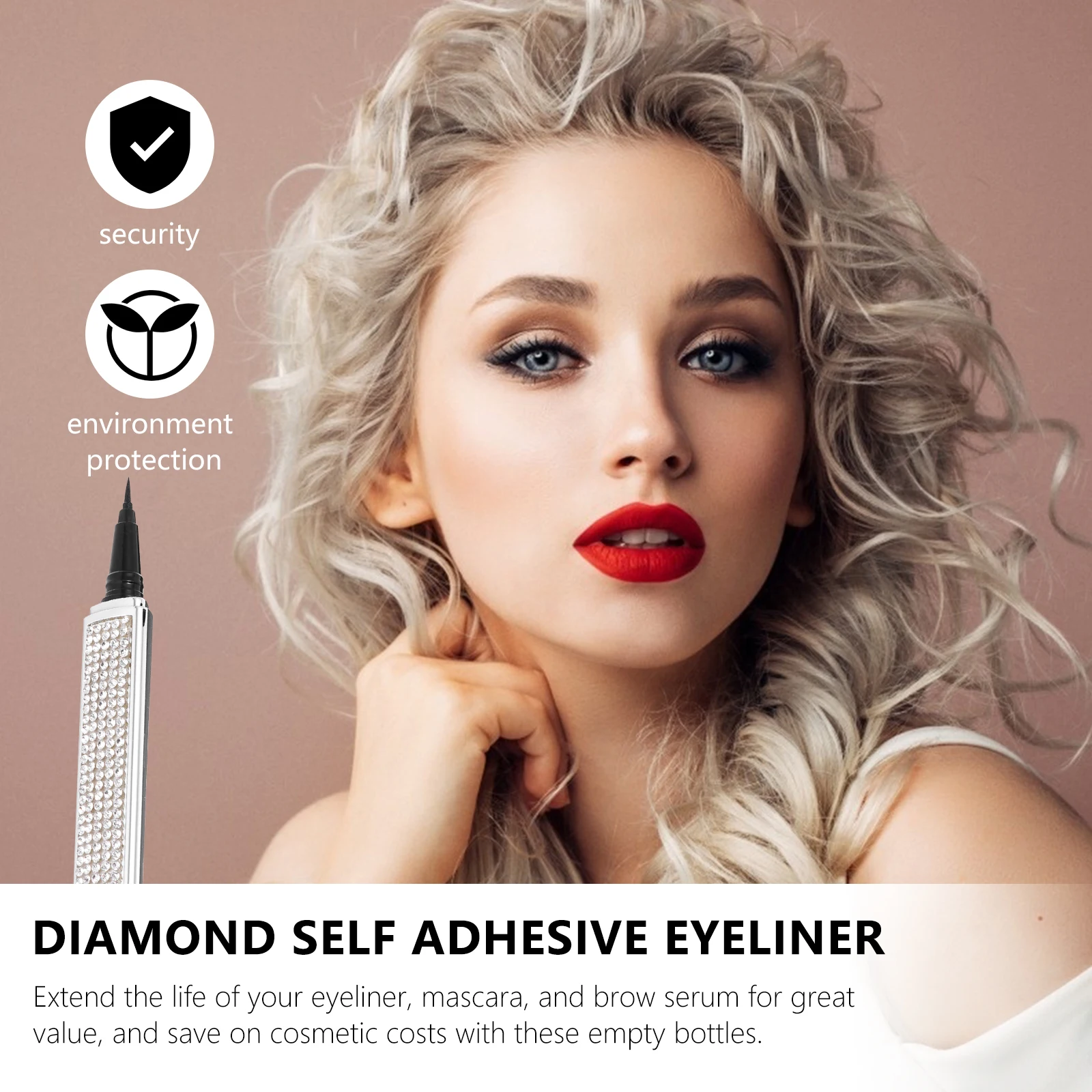 Diamant-Eyeliner, selbstklebend, nicht magnetisch, flüssiges Make-up-Zubehör, Bleistift, langlebig, wasserdicht, falsche Wimpern, einfach anzuwenden