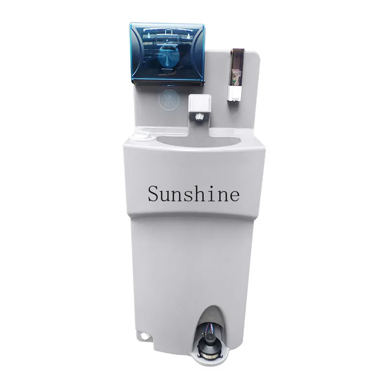 Courtyard outdoor mobile double sink movable, portable induction column type