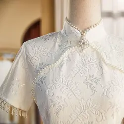 Chinese Style Cheongsam Elegant Qipao For Young Girls' Daily Vintage Short Sleeve Qipao Party Dresses Women New