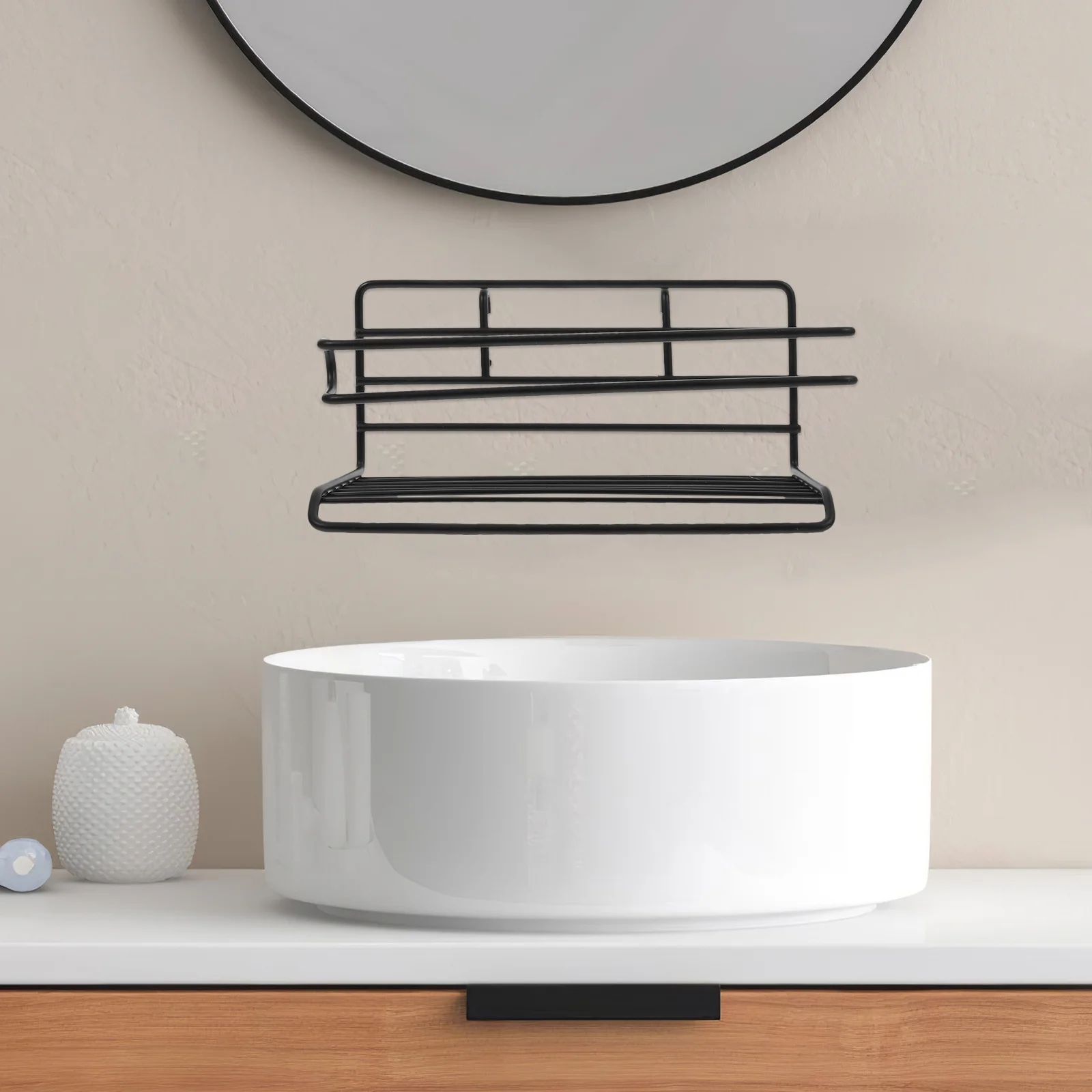 

Black Pegboard Storage Rack No Drilling Wall Organizer Metal Wire Baskets Hooks Kitchen Garage Office Tool Accessories