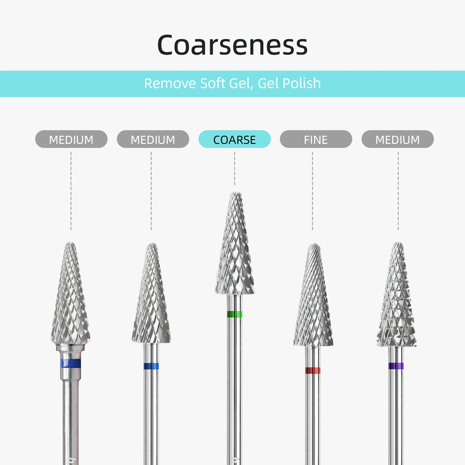 HYTOOS Cone Shape Nail Drill Bit Carbide 3/32" Milling Cutter For Manicure Rotary Burr Electric Drill Accessories Tool