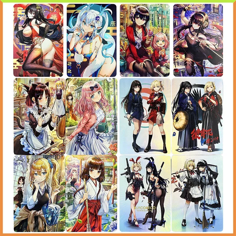 

Аниме История богини DIY лазерная флэш-карта Yor Forger Shinomiya Kaguya игрушки для мальчиков коллекционные карты подарок на Рождество и день рождения