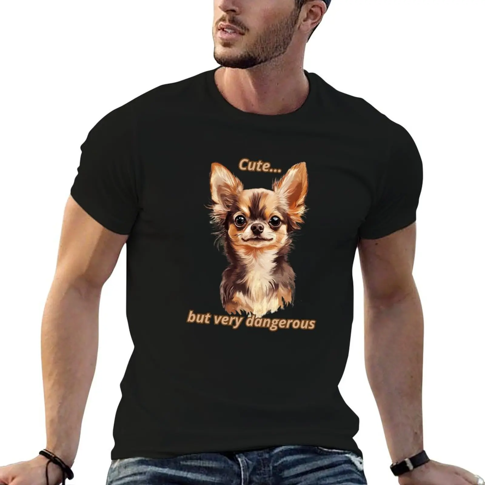 Camiseta Merle Chihuahua con regalos divertidos para amantes de los Chihuahuas, camisetas de algodón para hombre, camiseta 100% para hombre, camiseta gráfica