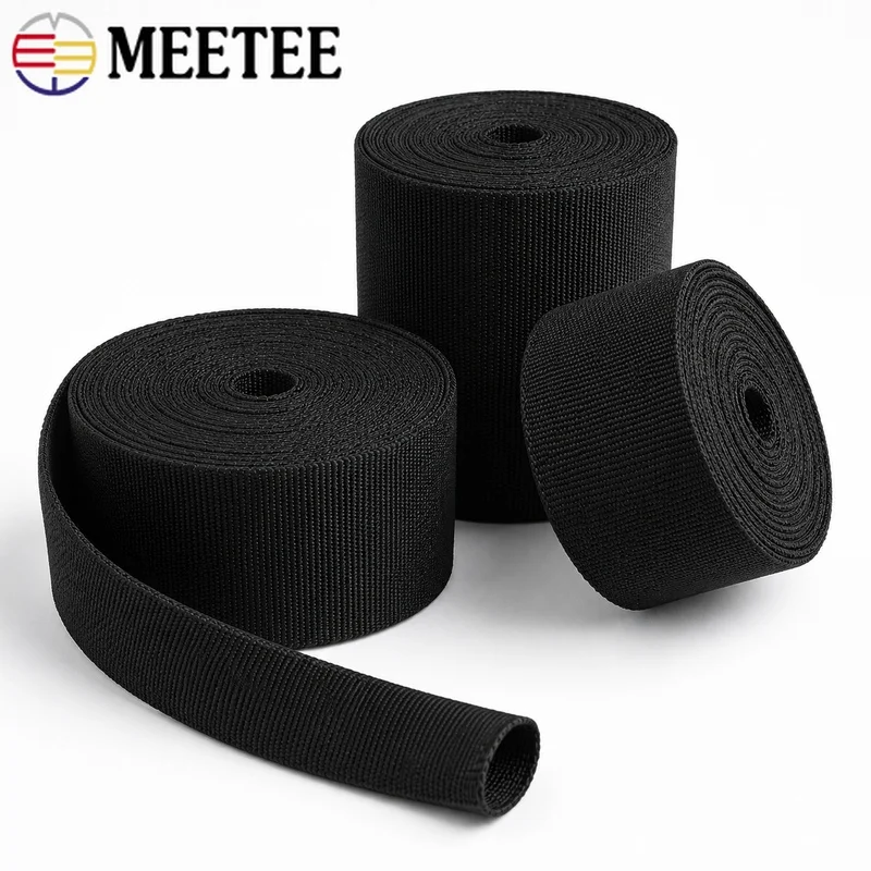 5M 20-50mm Tubular Polyester Nylon Webbing Strap Hollow Woven Tape for Backpack Dog Leash Belt Sling Tarp Sewing Projects Craft