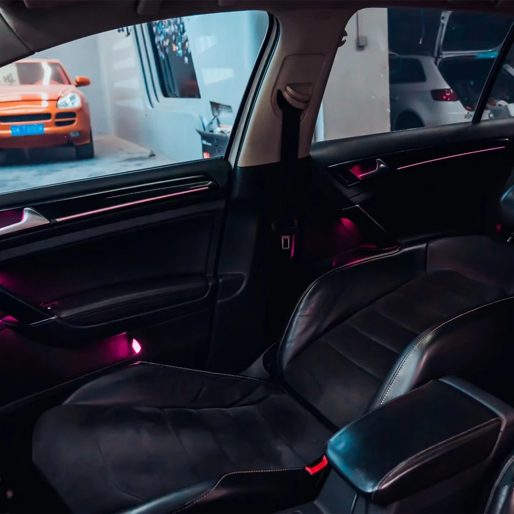Automotive LED ambient light decorative panel for Volkswagen Golf 7/7.5 Interior lights 64 color atmosphere upgrade Button APP ﻿