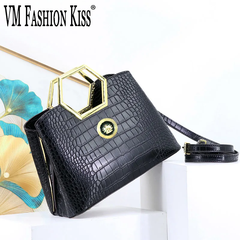 

VM FASHION KISS 2023 Trend Women's Crossbody Bag Crocodile Pattern Handbag Retro Microfiber Messenger Bag Designer Bags Luxury