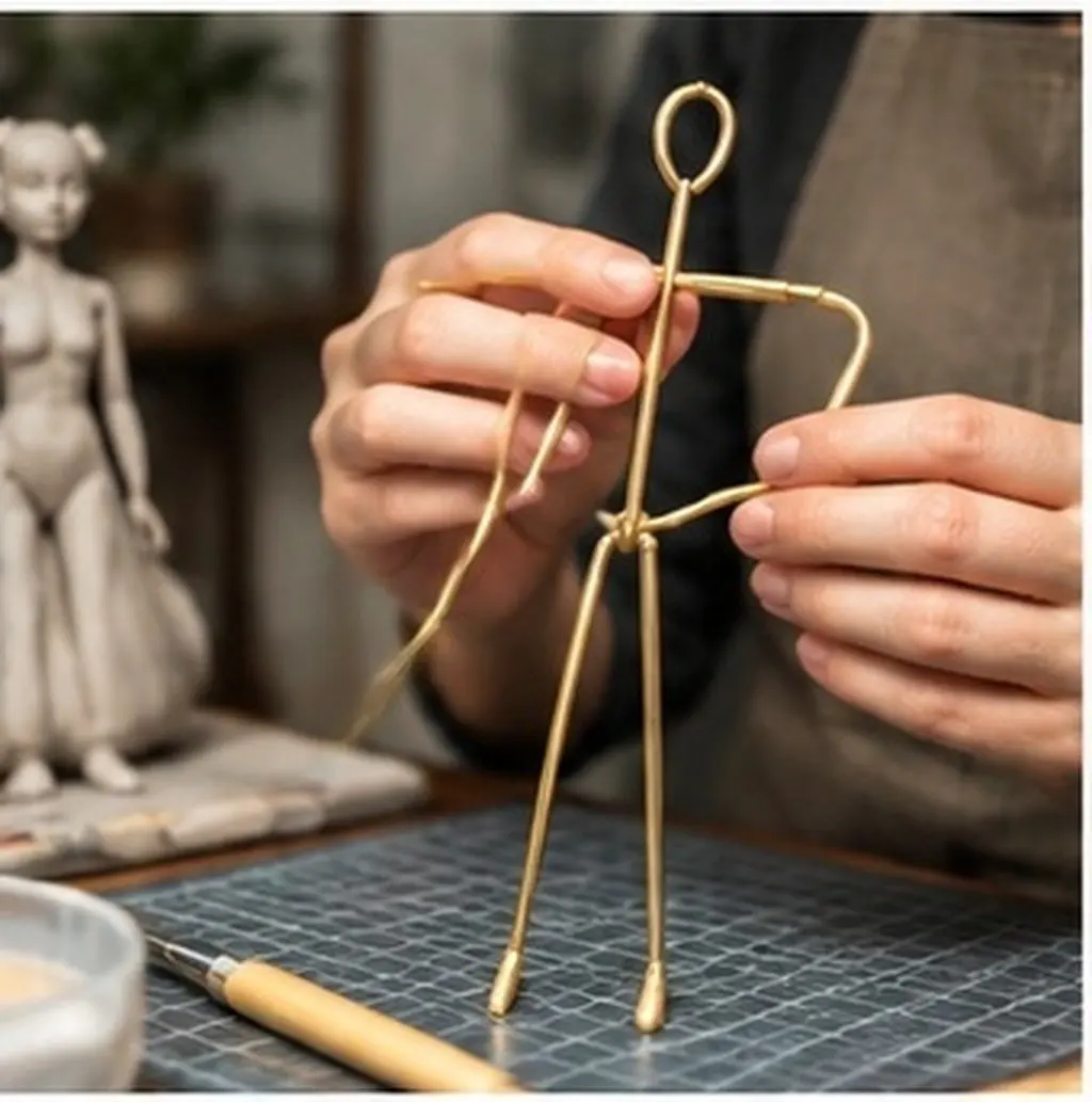 10 bâtonnets de sculpture en cuivre, 1,5 mm, tiges de support à haute stabilité pour la modelage de pâte polymère, le bricolage artistique et la création de cadres.
