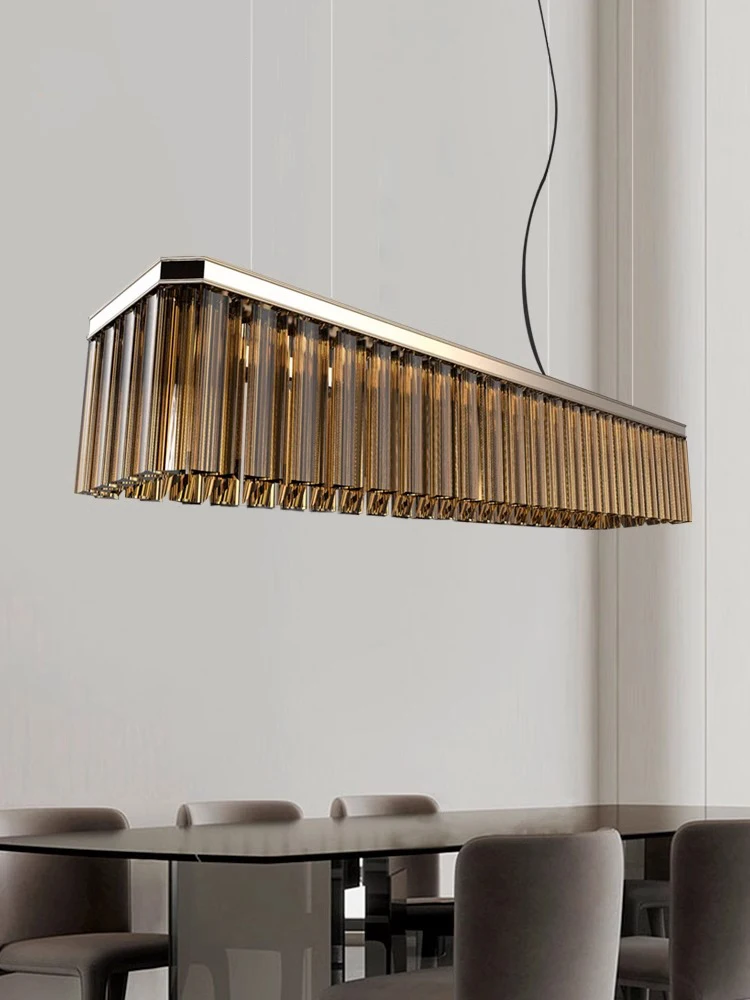 2025 ما بعد الحداثة العنبر الزجاج مُثبتة في السقف أضواء فوق طاولة الطعام ديكور المنزل بار المطبخ جزيرة معلقة Lmaps لماعة