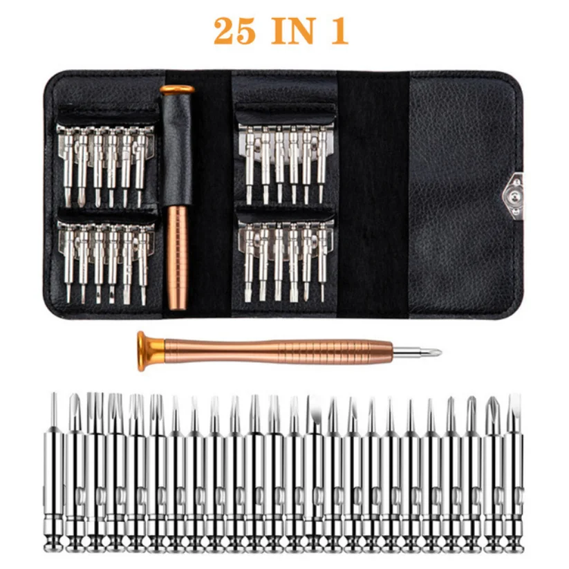 

Mini Precision Screwdriver Set 25 in 1 Electronic Torx Screwdriver Opening Repair Tools Kit for iPhone Camera Watch Tablet PC