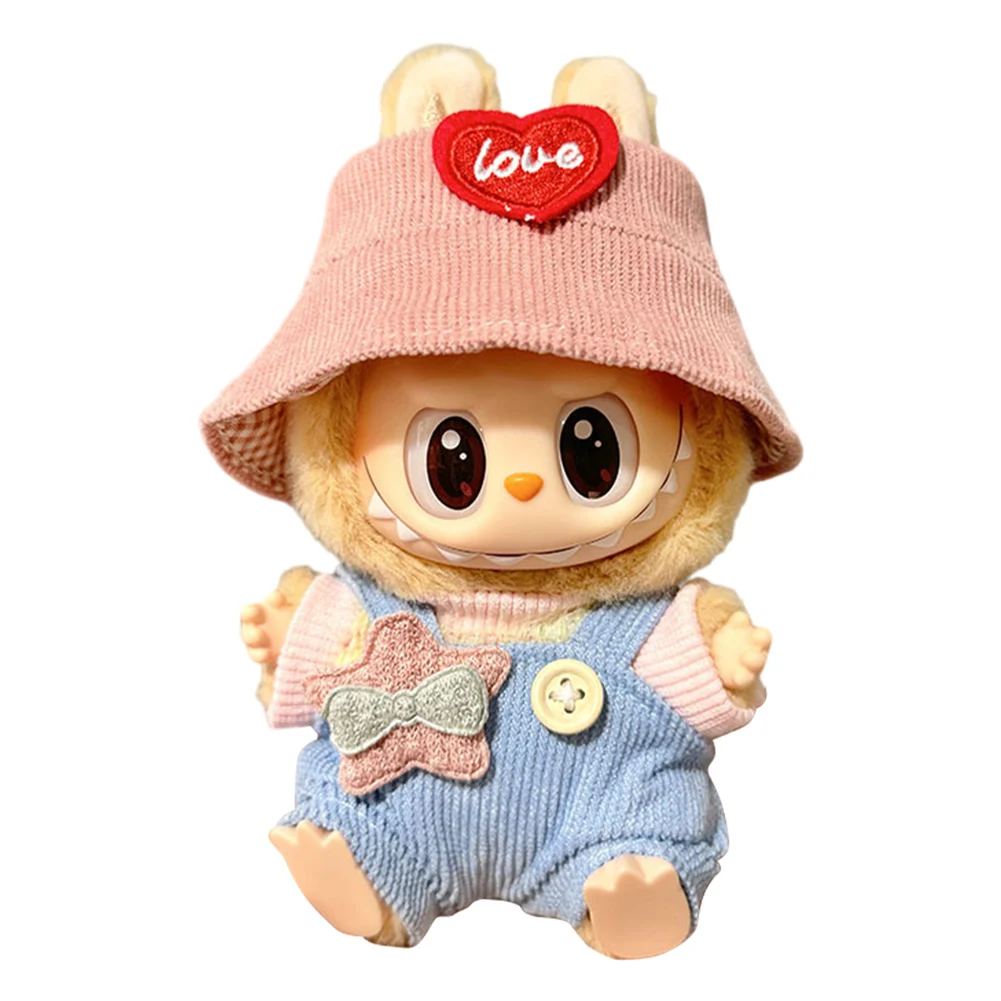 Ensemble De Vêtements Pour Poupée De 17 Cm - Jupe, Chapeau Et Porte-clés - Rose - Accessoires Pour Poupées En Peluche