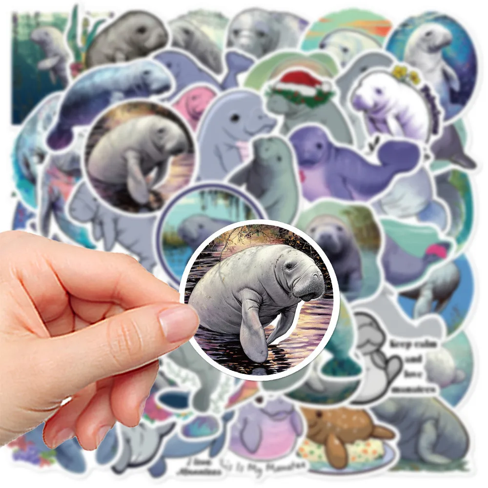 50 قطعة من ملصقات Manatee الكرتونية - ديكور مقاوم للماء لأجهزة الكمبيوتر المحمولة ومجلات أجهزة الكمبيوتر المحمولة وحافظات الهاتف، متجر ملصقات BulingBulingStickers DIY