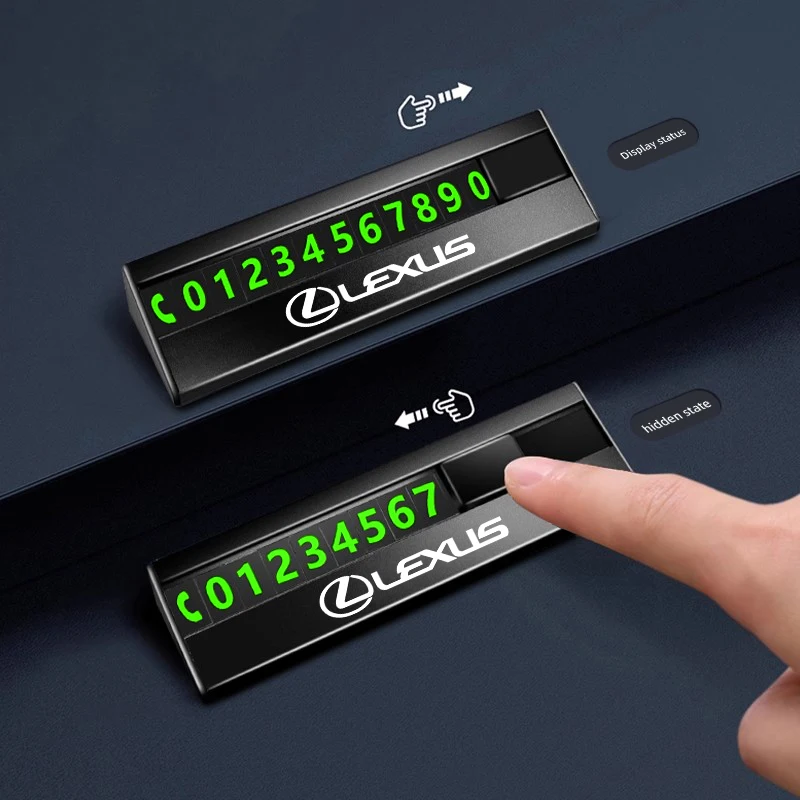 بطاقة ركن السيارة المؤقتة لوحة رقم الهاتف Noctilucent لكزس FSPORT LBX NX RX 350h 450h ES UX 300e GS GX IS LS LX CT #3