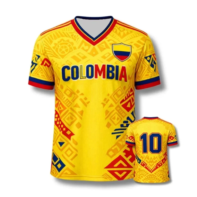 2026 New Quick Dry Colombia National Theme Football Shirt, Sports Training, Fan Surrounding T-shirt for Men Family Matching
