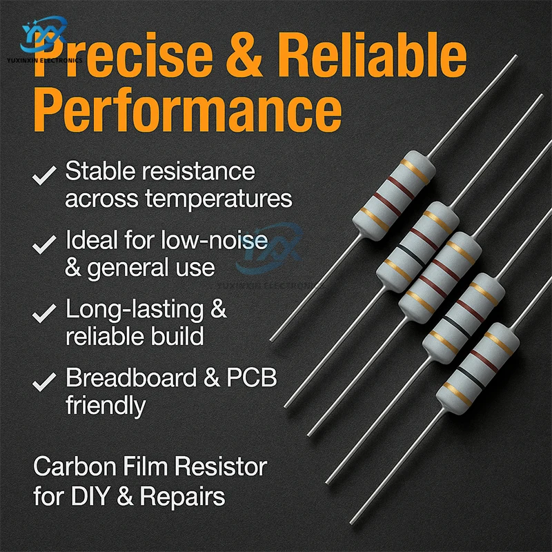 20PCS 3W 5% Carbon Film Resistors 1R 10Ω 100Ω 1KΩ 10KΩ 220Ω 470Ω 4.7KΩ for Arduino DIY Repair Projects Circuits Soldering
